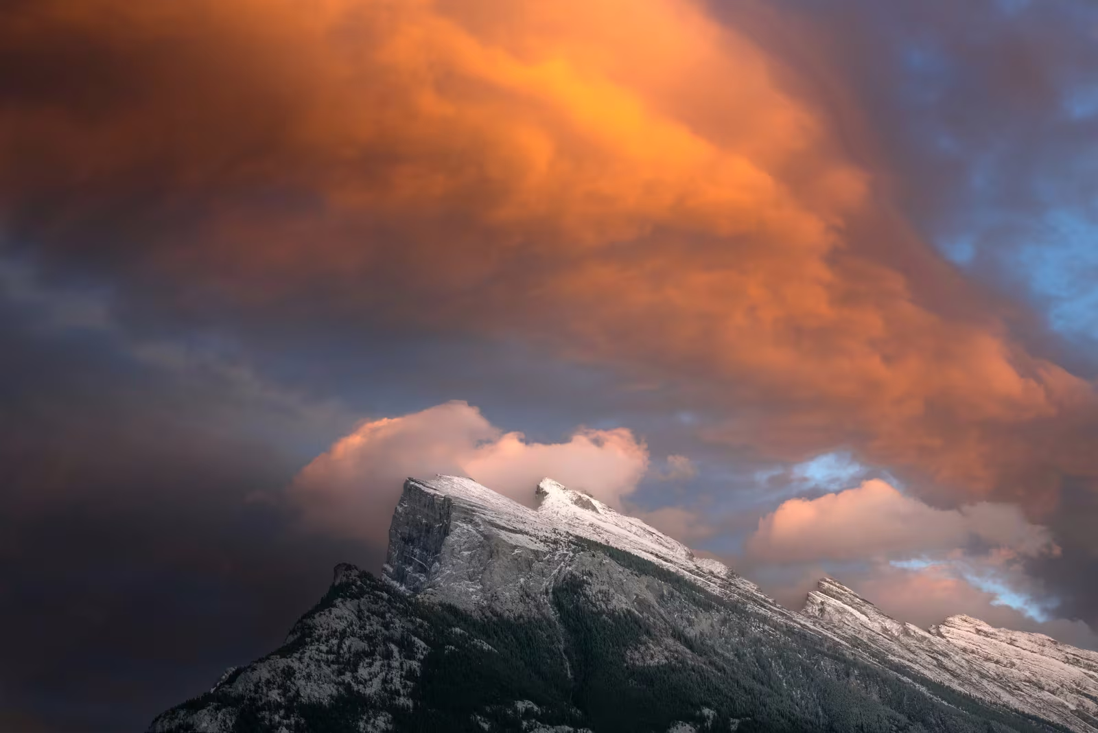 Canadian Glory — dramatic scenes over Mount Rundle in the Canadian Rockies as a thunderstorm breaks at sunset | Banff National Park, Canada - 2017